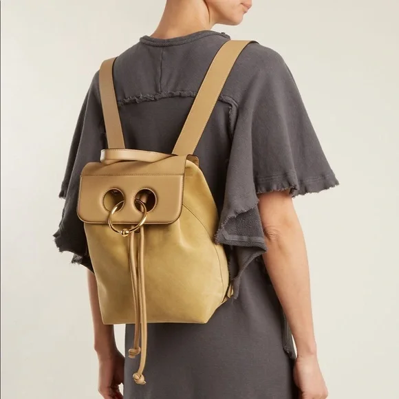 JW ANDERSON Tan Backpack with Gold Accents - Picture 2 of 16